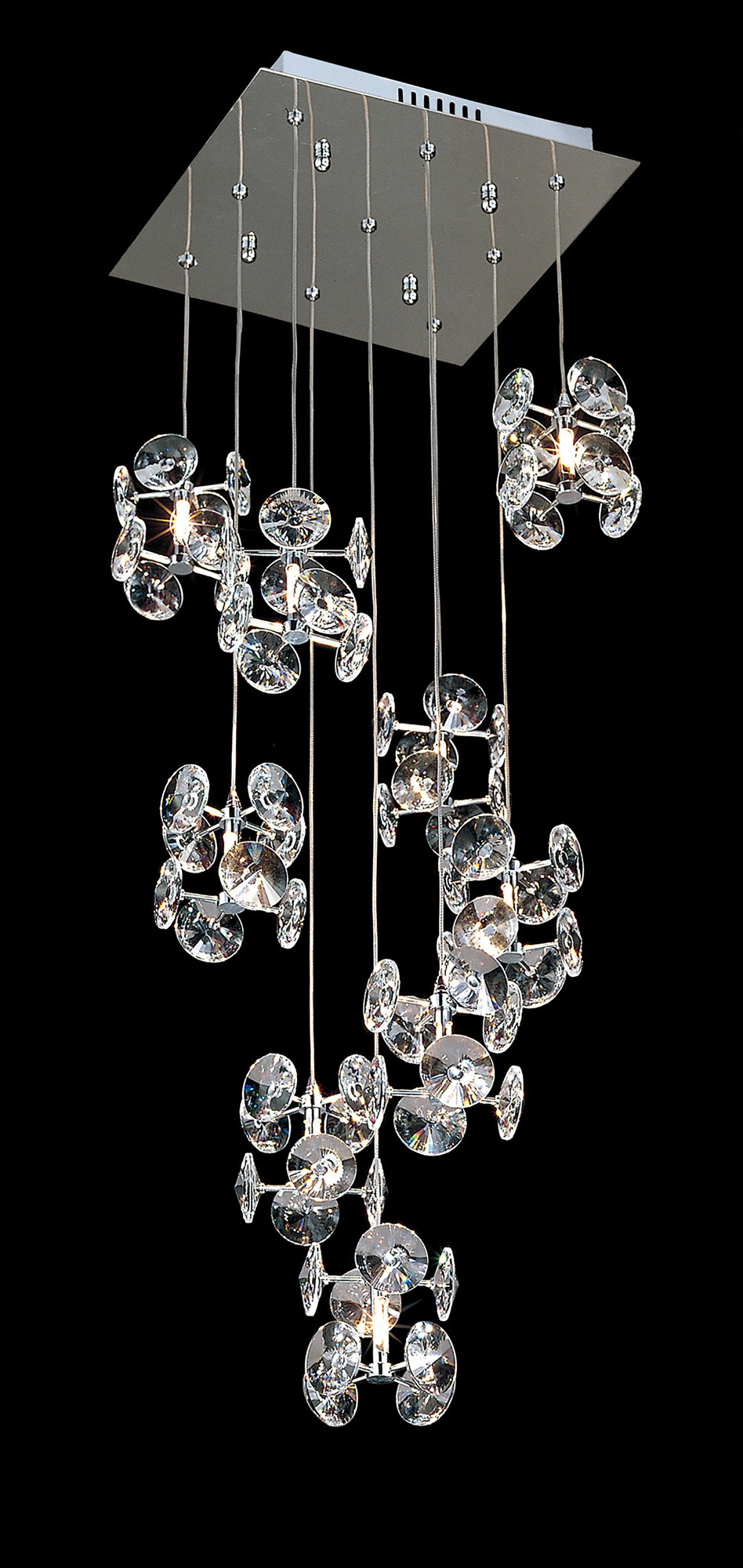 IL50374  Nico Crystal Pendant 9 Light